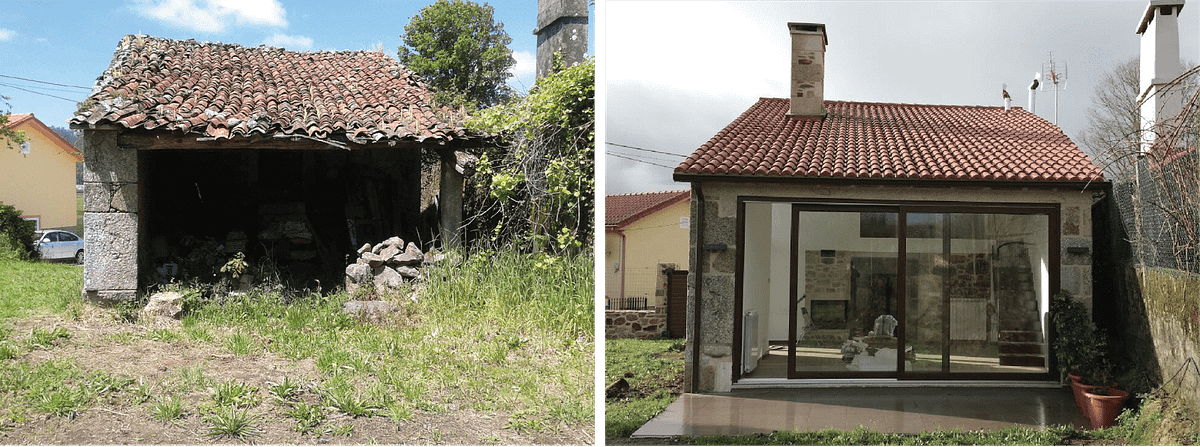 construcción casa piedra